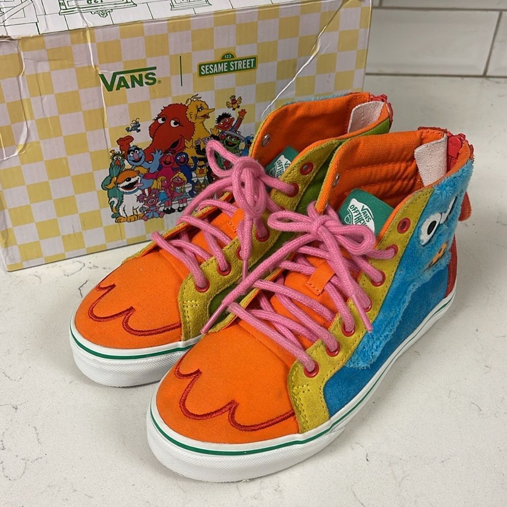 2023 Vans Sesame Street x Sk8-Hi Zip Kids 'Cookie Monster' Sneakers Size 3 Youth